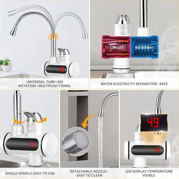 Electric Hot Water Heater Faucet Kitchen Instant Heating Tap Water (with Shower)