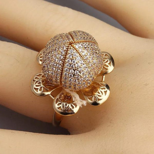 Flower 360 Rotation Bloom Ring For Women & Girls Adjustable